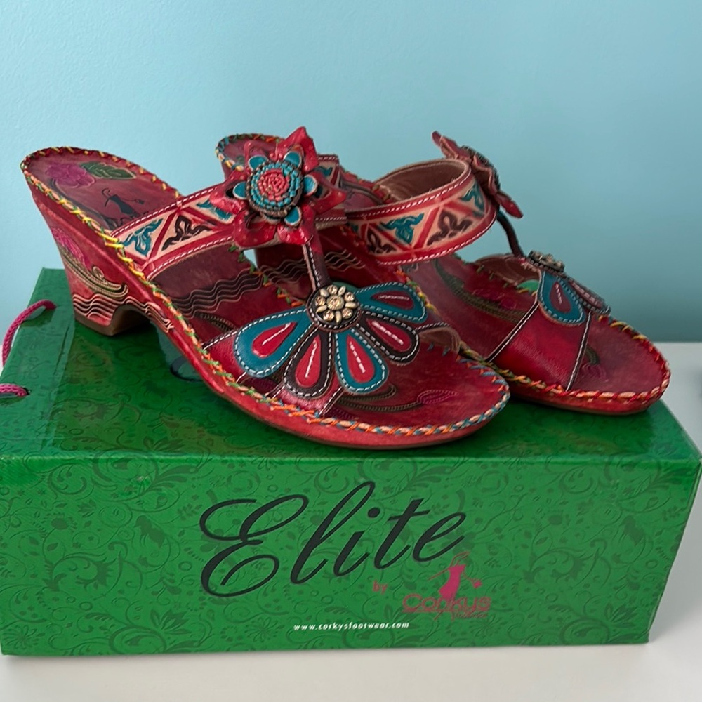 Corkys Elite Women's Multicolor Red Sandals